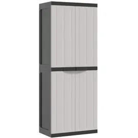 vidaXL Gartenschrank Grau und Schwarz 65x37x165 cm Pp