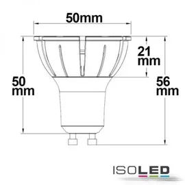 ISOLED GU10 LED Strahler 8W COB 10°, 2700K, dimmbar