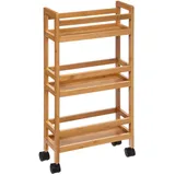 5five simply smart - Schmaler Beistelltisch 3 Ebenen Mit Bambusrollen - 5five