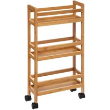 5five simply smart - Schmaler Beistelltisch 3 Ebenen Mit Bambusrollen - 5five
