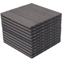 EUGAD WPC Terrassenplatte, 300x300, Grau, 11 Stücke für 1m2, wetterfest braun|grau