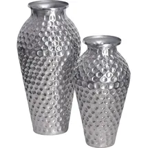 FineBuy FineBuy, Vase, Vase 2er Set Blumenvase Aluminium Amphore Tischvase Rund Dekovase (2 x)