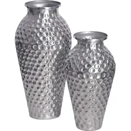 FineBuy FineBuy, Vase, Vase 2er Set Blumenvase Aluminium Amphore Tischvase Rund Dekovase (2 x)