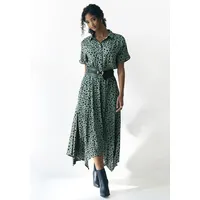 LASCANA Druckkleid Blusenkleid Grün/Schwarz 34