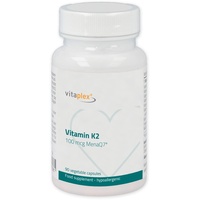 Vitaplex | Vitamin K2 in Kapseln | Vitamin-D-Therapie | 100 mcg Vitamin K2 | 90 vegane Kapseln