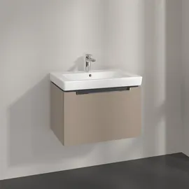 Villeroy & Boch Subway 2.0 Waschtischunterschrank, 1 Auszug, Waschbecken mittig, 637x420x454mm, Soft Grey, Griff chrom glänzend