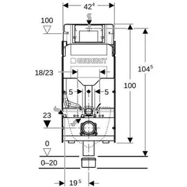 Geberit GIS Element f. WWC, 114 cm mit Sigma UP-SPK 12 cm