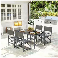 Outsunny Sitzgruppe 5-teilig Essgruppe Stahl für 4 Personen Esstisch