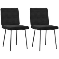 VidaXL Esszimmerstühle 2 Stk. Schwarz Samt