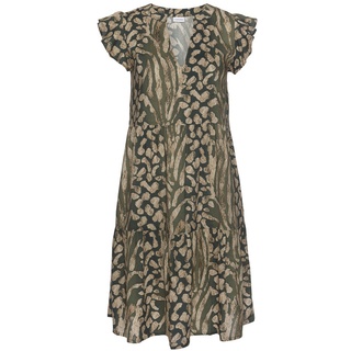 LASCANA Sommerkleid Damen taupe-grün-bedruckt Gr.38
