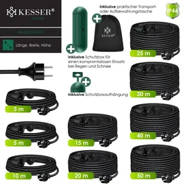 Kesser KESSER® Verlängerungskabel mit Schutzkappe Outdoor - für Innenbereich Außenbereich - Verlängerung Stromkabel – 230 V IP44 - Schutzkontakt Baustellenkabel Schutzkontaktstecker