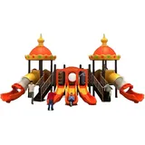 Xlmoebel Spielturm Bunter Spielplatz im Raumschiff-Stil mit Rutschen für Kinder, Hergestellt in Europa orange