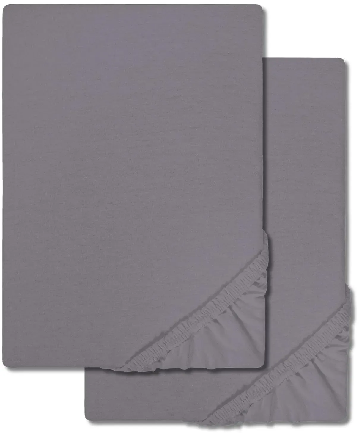 Doppelpack CloudComfort Basic Spannbettlaken Jersey-Stretch dunkelgrau 90 x 190 - 100 x 200 cm (2 Stück)