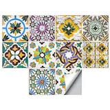 Fliesenaufkleber für Boden/Wand, für Heimdekoration, zum Abziehen und Aufkleben, Selbstklebende Spritzschutz, Fliesenaufkleber für Wohnzimmer, Küche, Badezimmer, Dekoration, 10pcs (Porto, 15x15 cm)