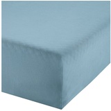 Erwin Müller Boxspringbett-Spannbettlaken Freising Elasthan-Jersey-Stretch blau Größe 90x190-100x220 cm- dehnbar, antipilling, bügelfrei, Rundumgummi (weitere Farben,Größen)