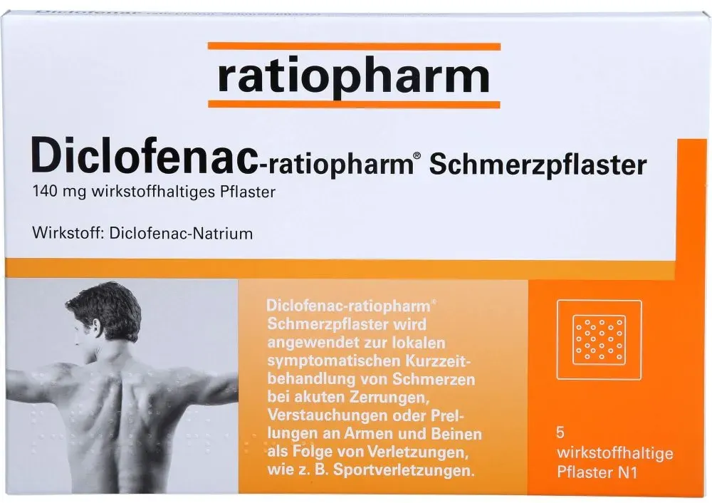 DICLOFENAC-ratiopharm Schmerzpflaster 5 St