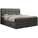 MKS Meble Boxspringbett Dunkelgrau, 2-Sitzer, H3, Rechteckig, 200x200 cm, Schlafzimmer, Betten, Boxspringbetten