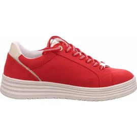 Marco Tozzi Damen Plateau Sneaker mit Schnürsenkeln Freizeit, Rot (Cherry Comb), 38 EU