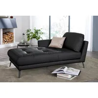 W.SCHILLIG Chaiselongue softy, mit dekorativer Heftung im Sitz, Füße schwarz pulverbeschichtet schwarz