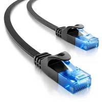 deleyCON 20m CAT6 Flaches Netzwerkkabel RJ45 1000 Mbit Gigabit - Schwarz