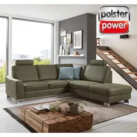 polsterpower Eckgarnitur - grün - mit Funktionen - Kombielement rechts Sofa