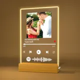 Rainsar Spotify Glas Personalisiert mit Foto, Song Cover Glas Bild Musik Spotify aus Acrylglas, Personalisiertes Spotify Platte mit Scannbar QR Code, Geschenke für Valentinstag Weihnachten