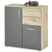 Möbelando Kommode >BC 1040< in Grau matt - 80x84x35