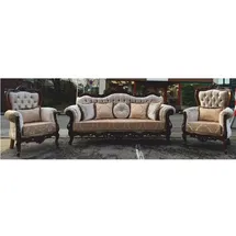 Casa Padrino Luxus Barock Wohnzimmer Set Silber / Dunkelbraun - Barockstil Möbel