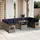 vidaXL Gartensofa-Set 11-tlg. grau Polyrattan