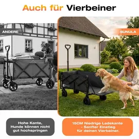 sunula Bollerwagen Faltbar 80L/115L schwarz
