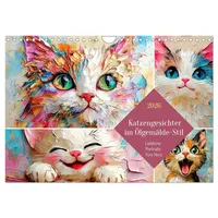 Calvendo Katzengesichter im Ölgemälde-Stil. Liebliche Portraits fürs Herz (Wandkalender