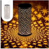 Marrakesch Orient & Mediterran Interior Laterne Metall 30 cm Solar wetterfest inkl. LED-Lampe weiß