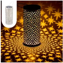 Marrakesch Orient & Mediterran Interior Laterne Metall 30 cm Solar wetterfest inkl. LED-Lampe weiß