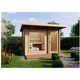 Infraworld Fasssauna Infraworld Gartensauna Terra 2B Außensauna mit Vorraum Saunahaus 341