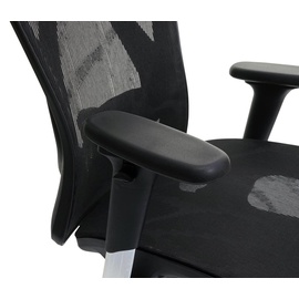 SIHOO Bürostuhl Schreibtischstuhl, ergonomisch, verstellbare Armlehne, 150kg belastbar Bezug schwarz, Gestell schwarz