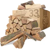 Woodlogger 30 KG Brennholz aus Buche I trockenes Kaminholz I ofenfertiges Feuerholz I reines Buchenholz I Holz für Kaminofen, Lagerfeuer, Feuerschalen, Ofen I Grillholz (Holz-Scheitlänge: 33 cm)