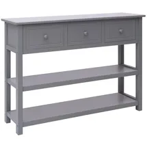 vidaXL Sideboard Grau 108x30x76 cm Massivholz Paulownia