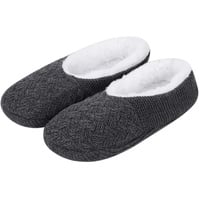 Strickhausschuhe Damen Indoor Schuhe Plüsch Bettschuhe Weiche Stoppersocken Ballerina Kuschelsocken Stricken Winterhausschuhe Rutschfeste Slipper Fuß Warme Plüschhausschuhe Weihnacht Geschenk - 38/39 EU