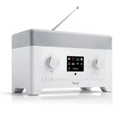 Teufel Radio 3SIXTY - Premium Digitalradio Bluetooth Lautsprecher, 360 Grad Sound, DAB+, Internetradio, Powerbank-Funktion, Subwoofer, Weckfunktion, Musik-Streaming - weiß