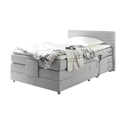 Boxspring-Motorbett  Carmen , grau , Maße (cm): B: 140 H: 90