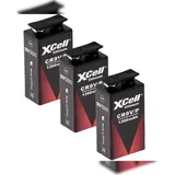 XCell 9V Block Lithium Batterie 10 Jahre Lebensdauer 3 St.