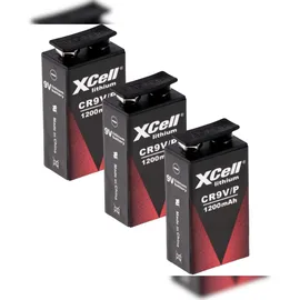 XCell 9V Block Lithium Batterie 10 Jahre Lebensdauer 3 St.