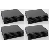 Novaliv 24x Schieferplatten I quadratisch I 15x15x0,5 cm I Telleruntersetzer Servierplatte länglich Sushi Teller Sushi Brett Dekoteller Schiefertafel