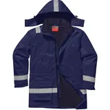 PORTWEST Flammhemmende Antistatik Winterjacke , Größe: XL, Farbe: Marine, FR59NARXL