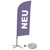 Showdown Displays Beachflag Alu Wind Komplett-Set Neu Lila Deutsch