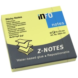 inFO notes Haftnotizen Z-Notes, 75 x 75 mm, brillantgelb
