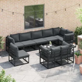 vidaXL Garten-Lounge-Set 9-tlg. schwarz