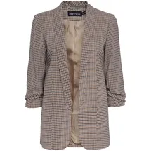 Pieces Boss 3/4 Printed Blazer - Silver Mink / Aop Houndstooth - M