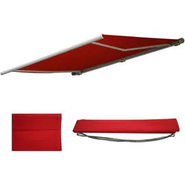 MCW Ersatz-Bezug für Markise H122, Vollkassette Ersatzbezug Sonnenschutz 4x3m ~ Polyester bordeaux-rot