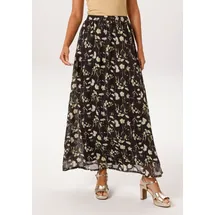 Aniston CASUAL Maxirock Damen Floral Gelb/Grün/Orange/Rosa 34